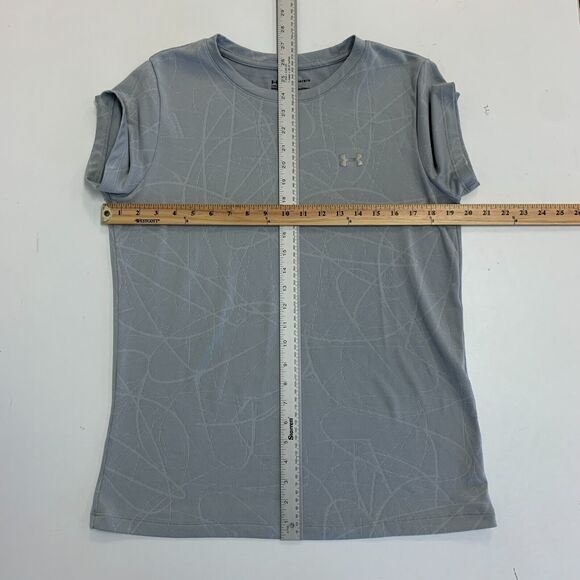 Under Armour Tech Defense Jacquard Shirt Womens L Large Ash Gray Athletic Tee - Picture 7 of 9